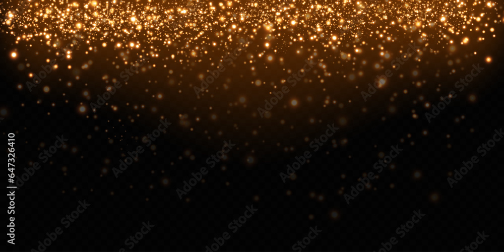 golden dust light png. Bokeh light lights effect background. Christmas glowing dust background Chris