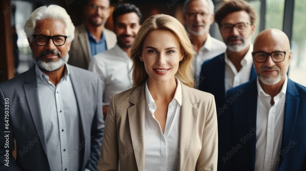 Team of Professionals, Diverse Business People Smiling with Confidence at workplace.