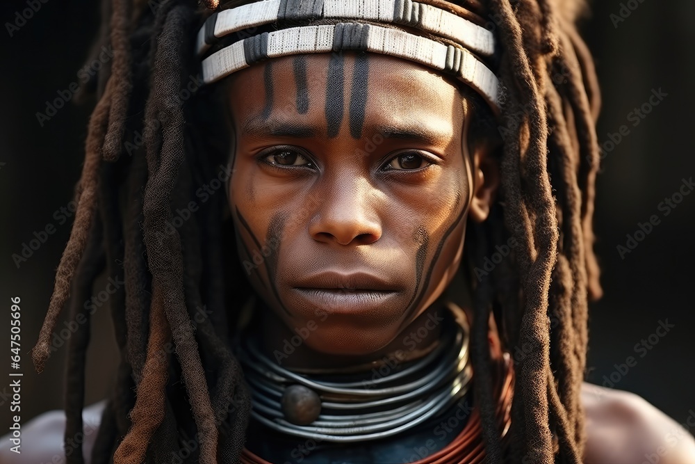 Tribe, Portrait of African native tribe, Culture.