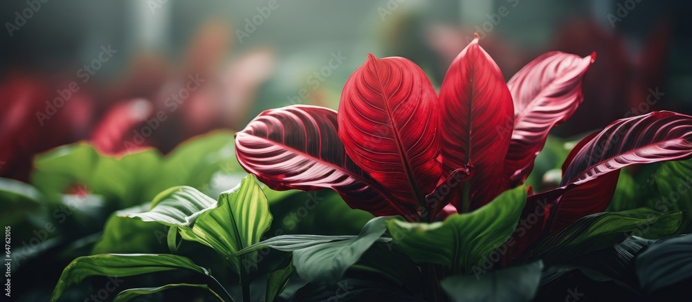 Calathea plant with a blurred background