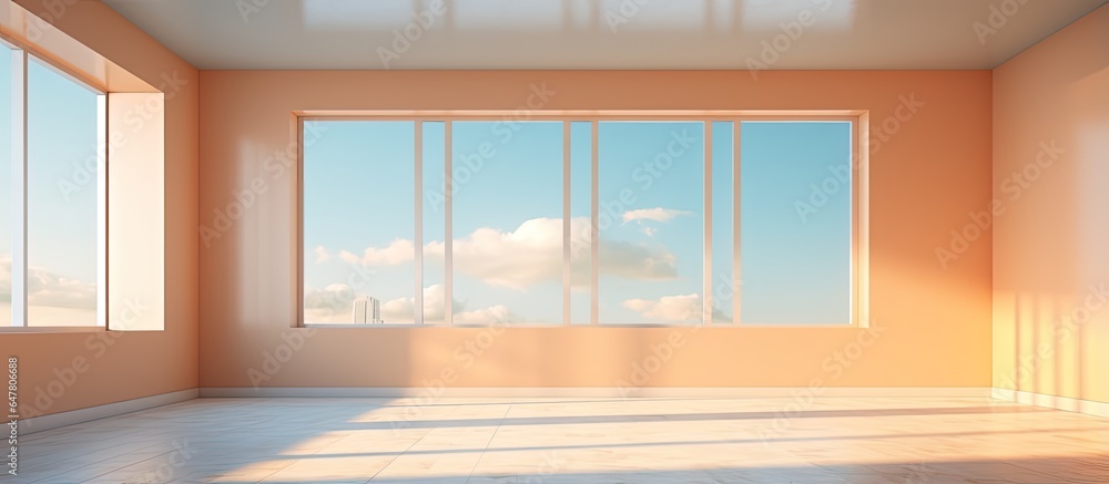 illustration of window in empty space