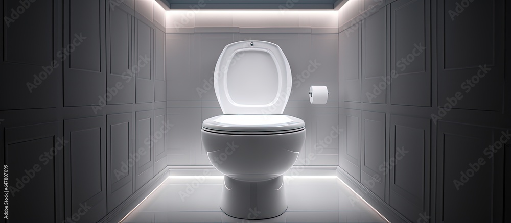 Front view of modern designed toilet