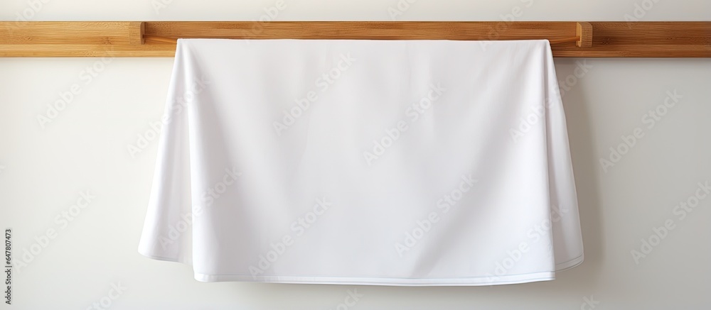 Ready to use white towel hung on a hanger