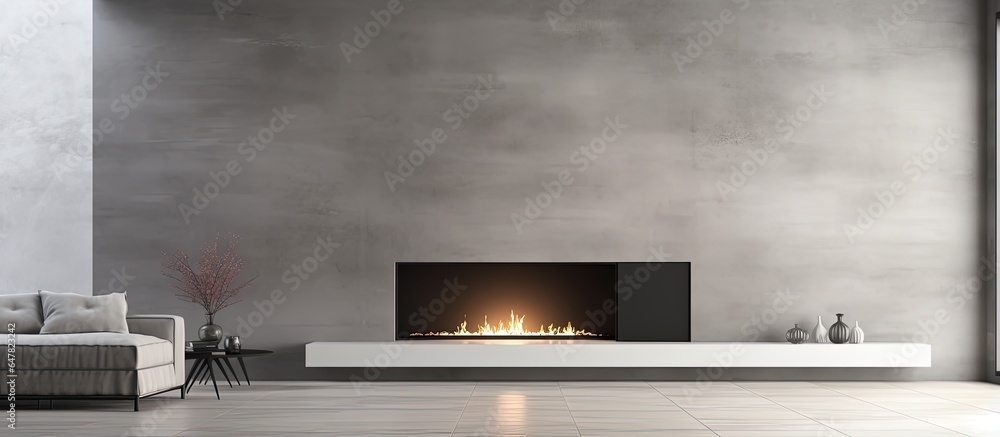 Modern gas fireplace in a timeless room visualization