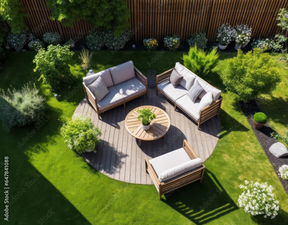 An elegant garden to relax in the summer