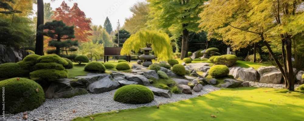 An elegant garden to relax in the summer