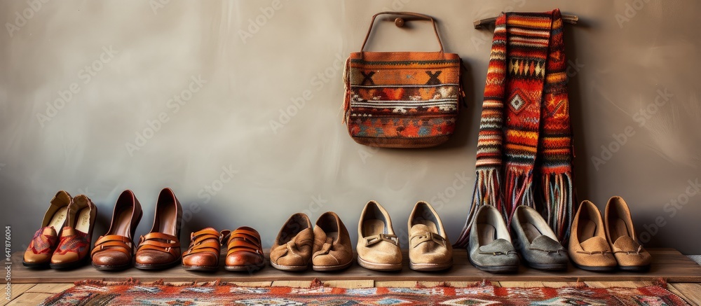 handcrafted carpets and shoes from roaming tribes