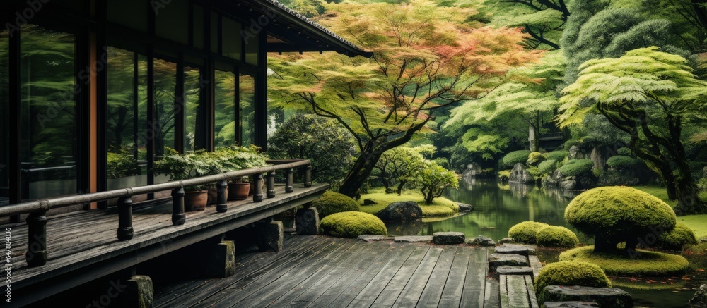 Japanese traditional house overlooking the garden