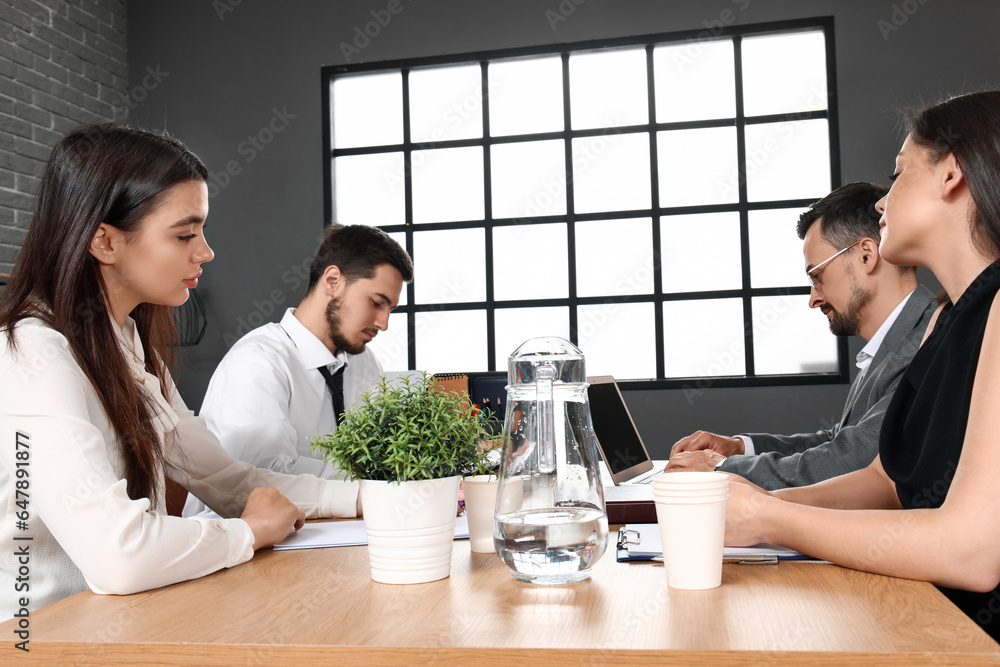 Human resources commission interviewing applicants in office