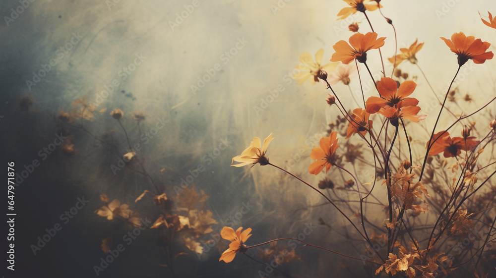 Beautiful autumn flower patterns - Floral background