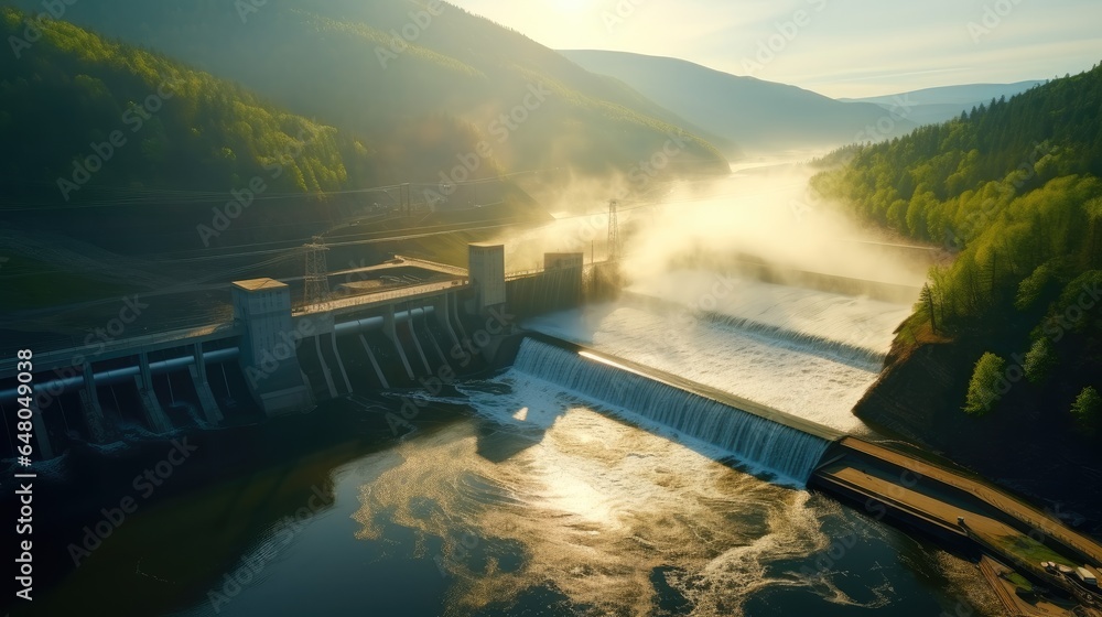 Hydroelectric dam, Sustainable and clean energy.