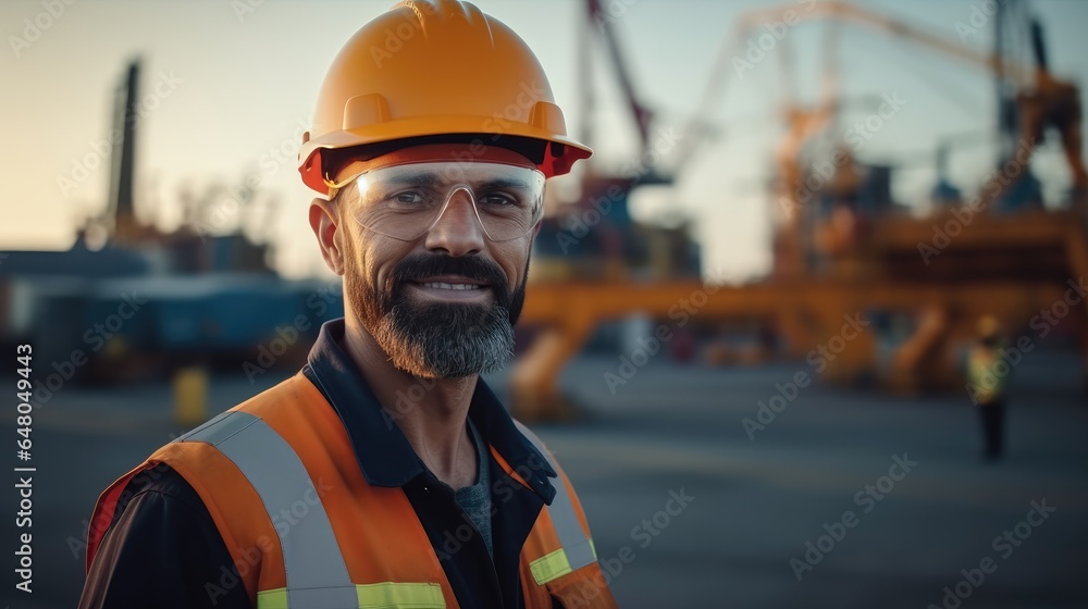 Male petrochemical engineer working at oil and gas refinery plant industry factory.