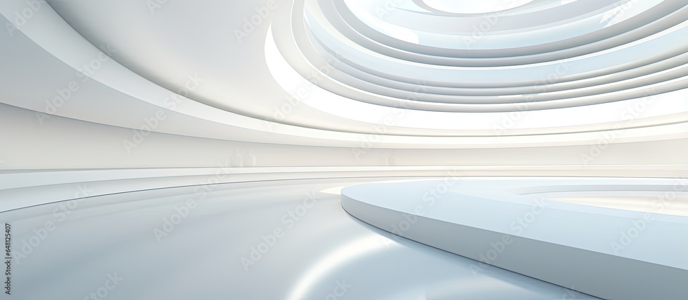 White circular building geometric wallpaper futuristic technology design