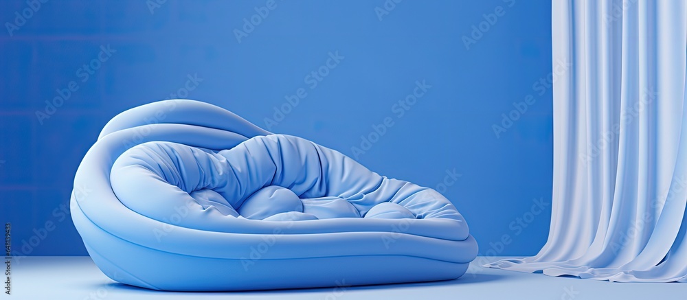 Silky blue cushion