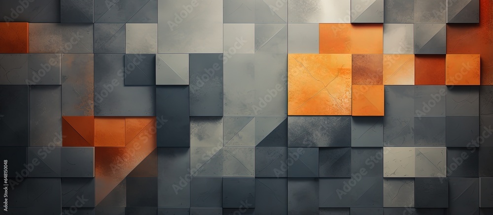 Vertical abstract background with orange and grey geometric textures