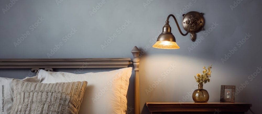 Vintage wall lamp enhances bedroom interiors