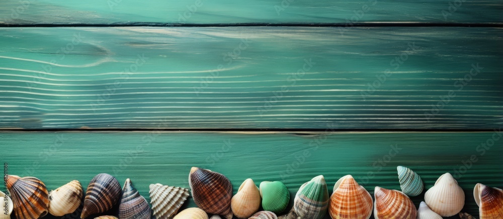 seashells on weathered wood floor