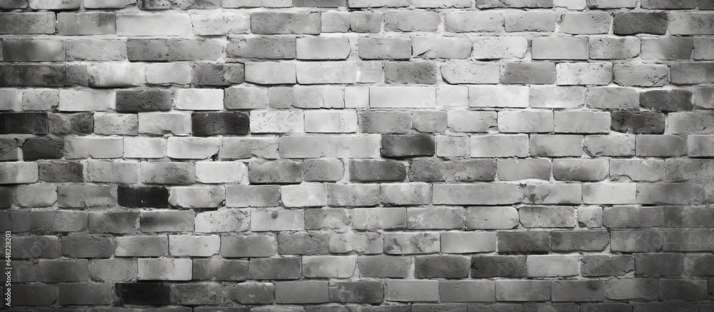 Texture background with black and white brick wall