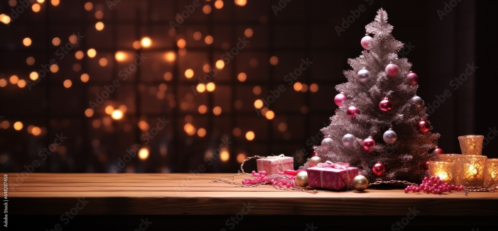 Holiday background with Christmas tree