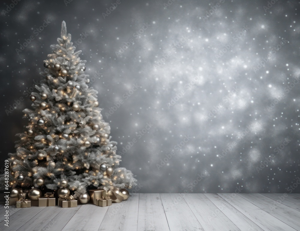 Holiday background with Christmas tree