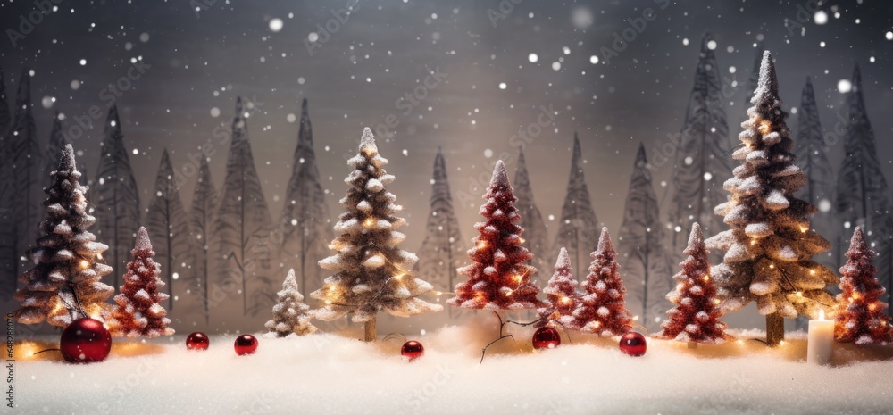 Holiday background with Christmas tree