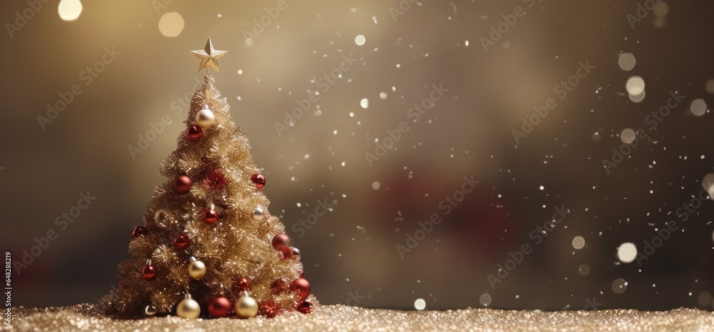 Holiday background with Christmas tree