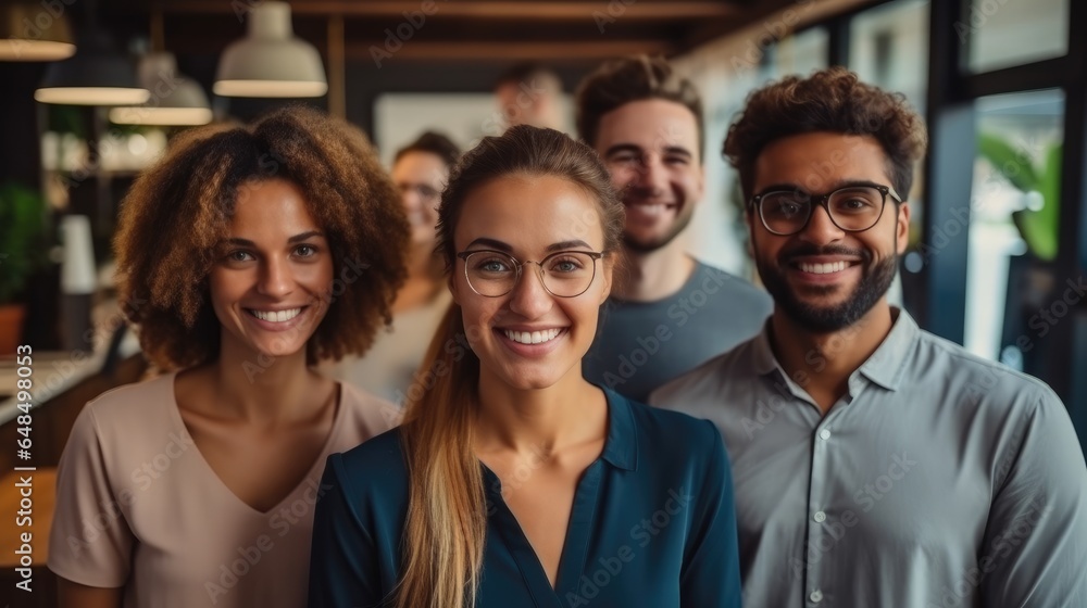 Diverse group of coworkers working for a startup company, Successful business team.