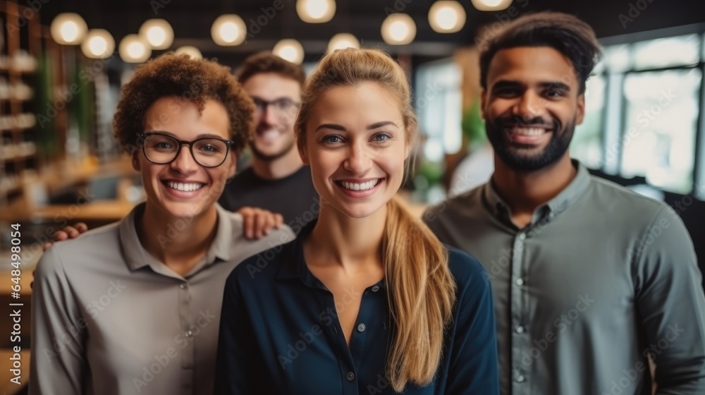 Diverse group of coworkers working for a startup company, Successful business team.