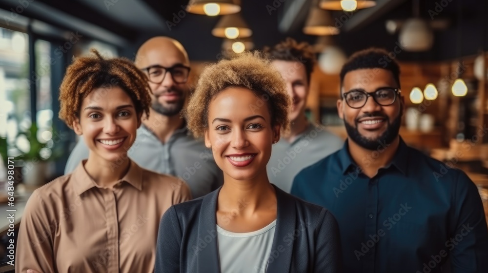 Diverse group of coworkers working for a startup company, Successful business team.