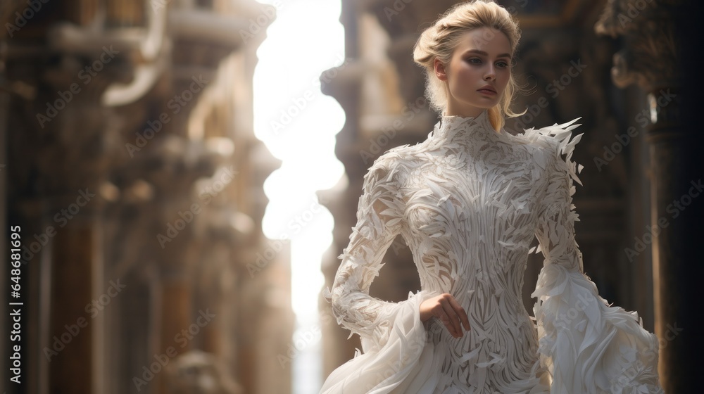 Beautiful white wedding dress