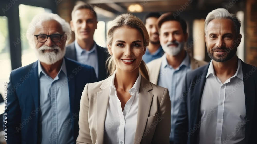 Team of Professionals, Diverse Business People Smiling with Confidence at workplace.