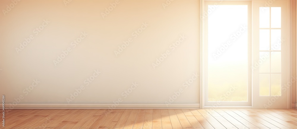 Background of an empty room in a house with a blurred window and door