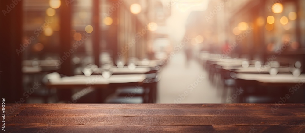 Blur background in restaurant on top of a table