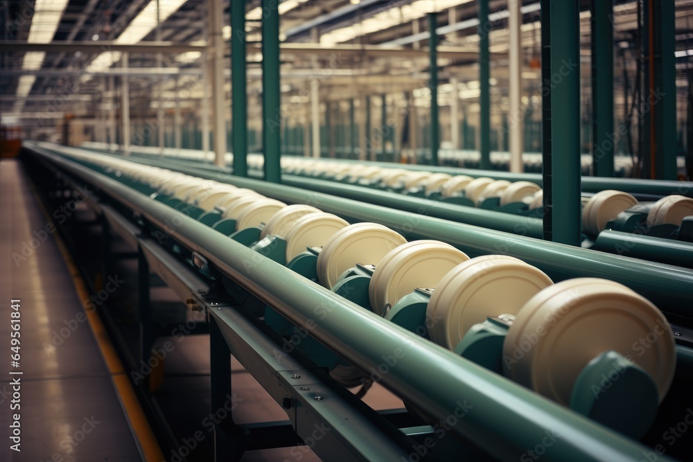 Conveyor rollers at factory.