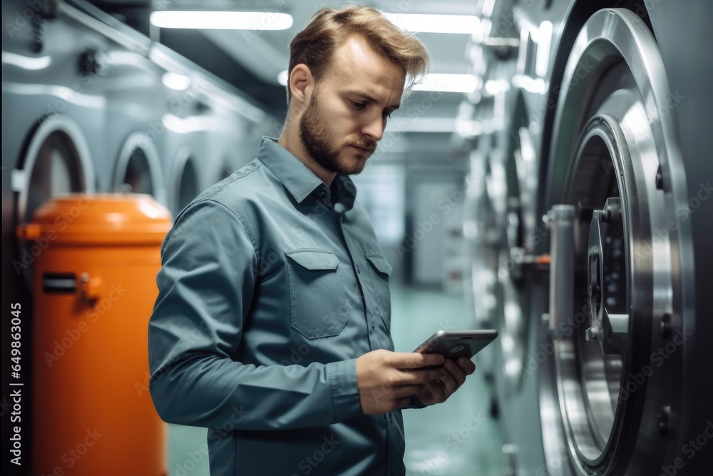 Validation engineer are checking system a washer disinfector.