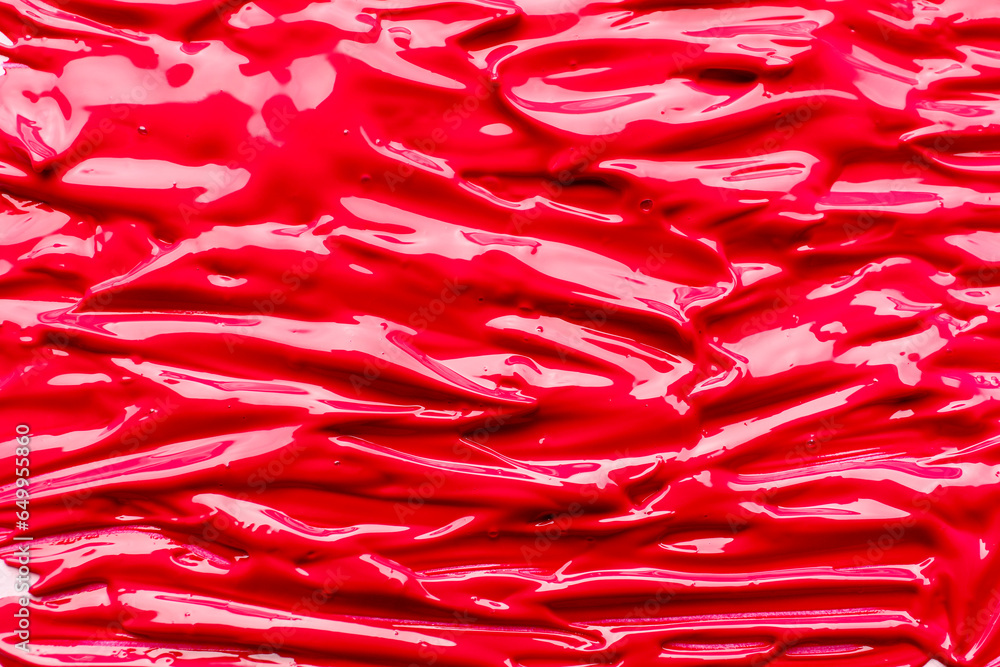 Closeup view of wet coral paint