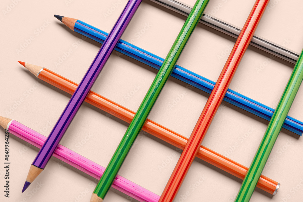 Group of colorful pencils on light background