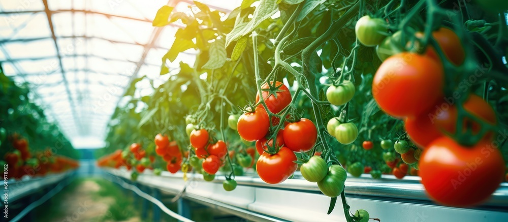 Monitoring sensors used in an industrial greenhouse managing tomato growth equipment