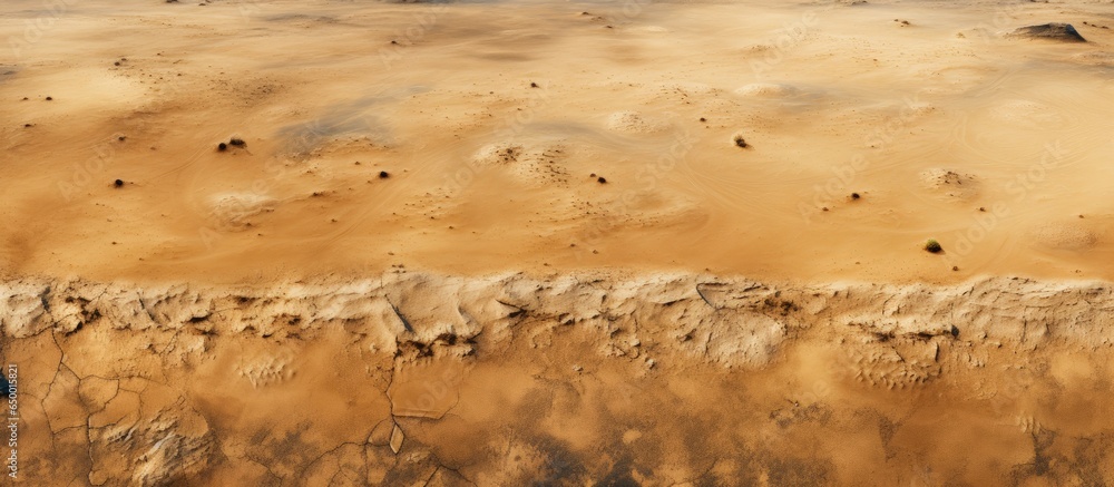 Highway road in the desert seen from above