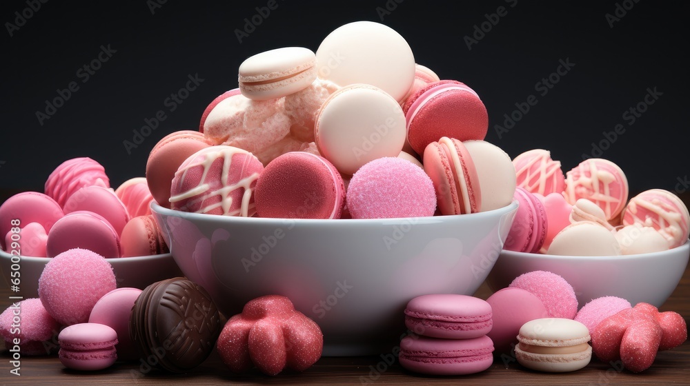 Chocolates for Valentines day, Sweets, Candies, 3d illustration.