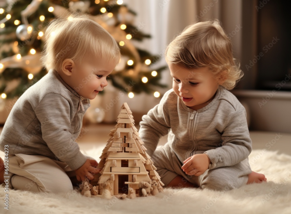 Cute children playing together