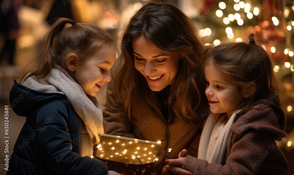 Woman buying christmas gift