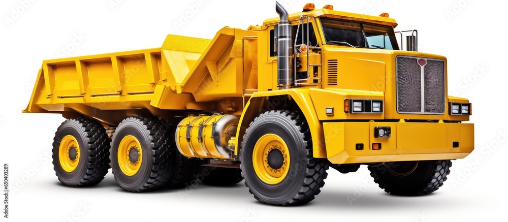 Large mining vehicle in yellow