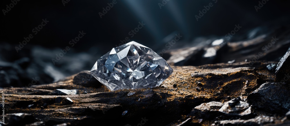 Diamond naturally embedded in kimberlite