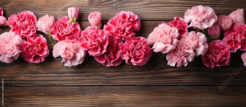 Carnations on table