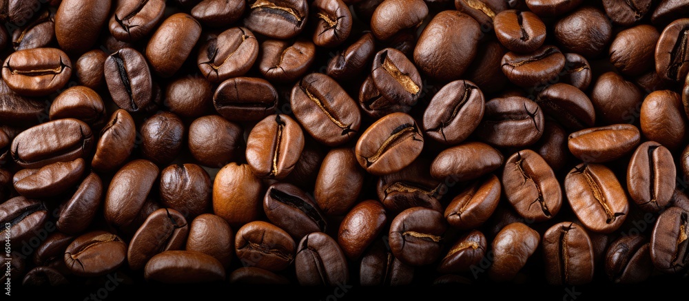 Roasted coffee beans backdrop