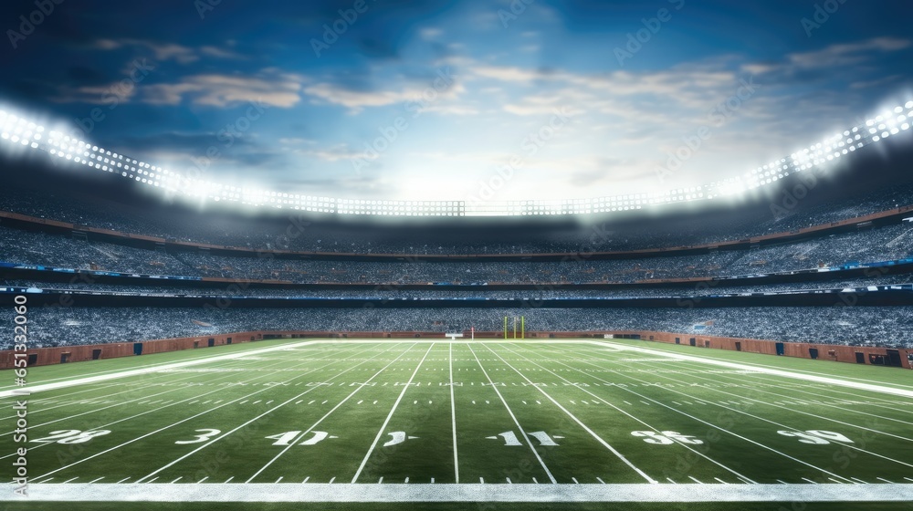 Empty American football stadium.