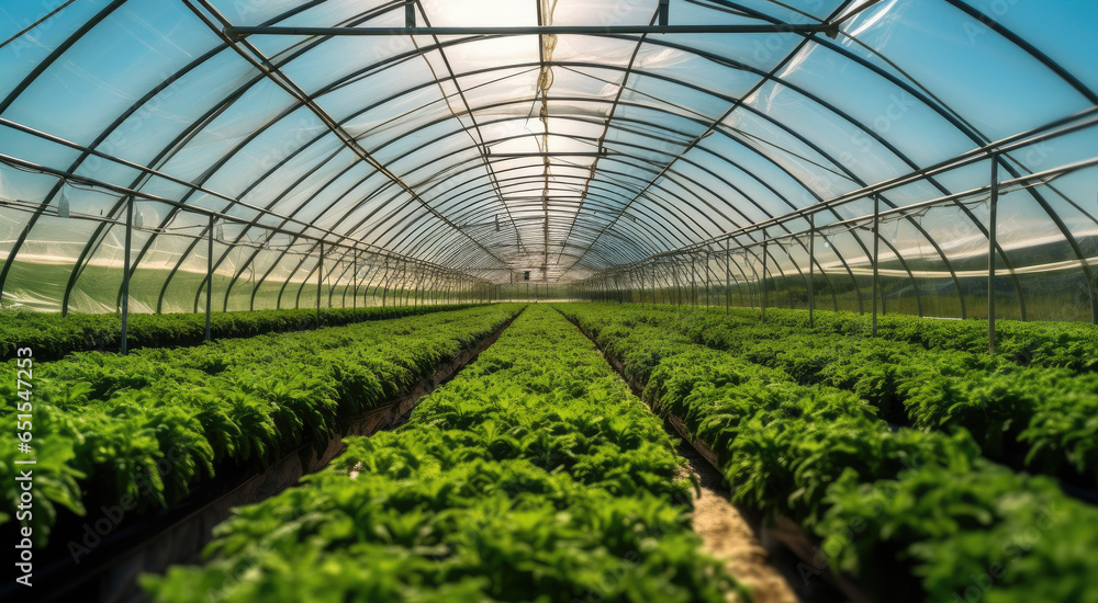 Greenhouse for the cultivation of salad.