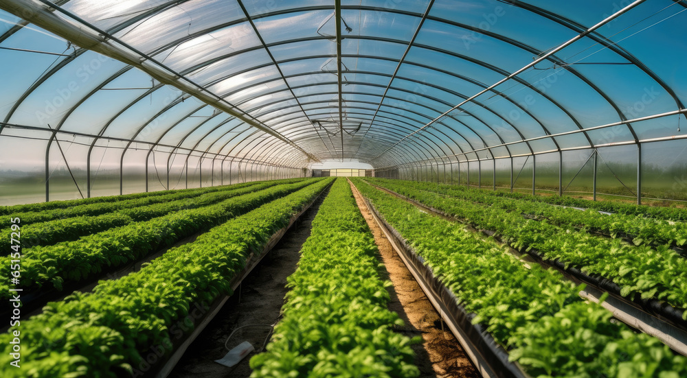 Greenhouse for the cultivation of salad.