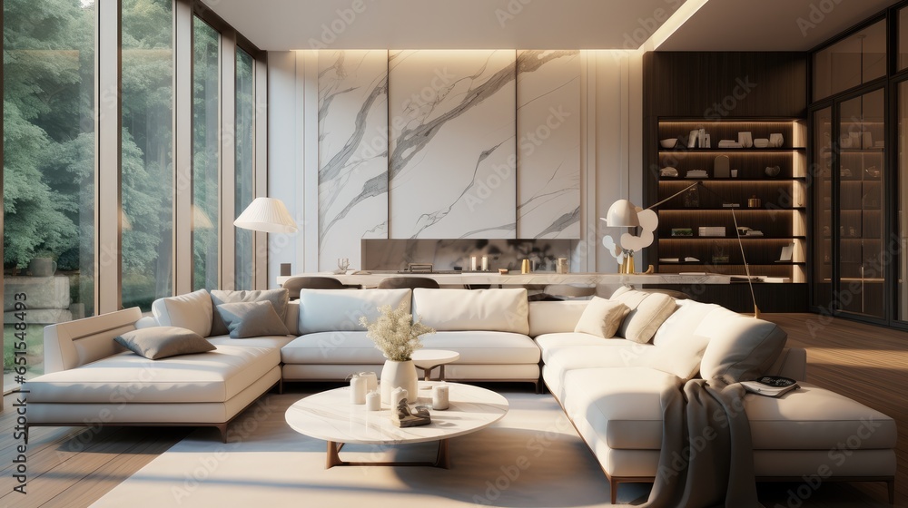 Luxury style large living room with the same style.